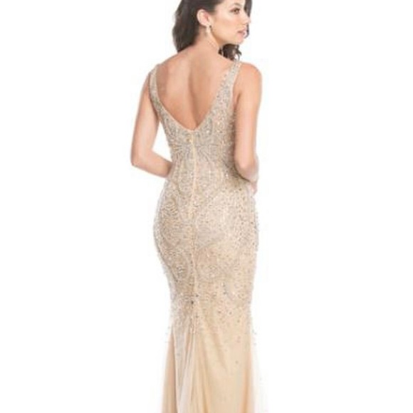 New Tan Evening Gown size Two - Picture 2 of 3